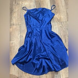 Royal Blue Satin Dress